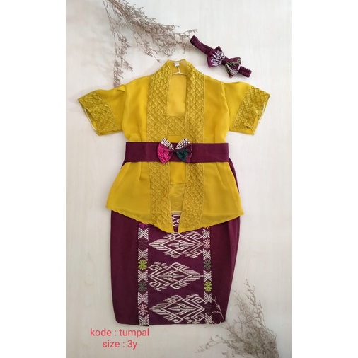 Set Kebaya bordir kamen obi / kamen tumpal / kebaya anak / kamen anak