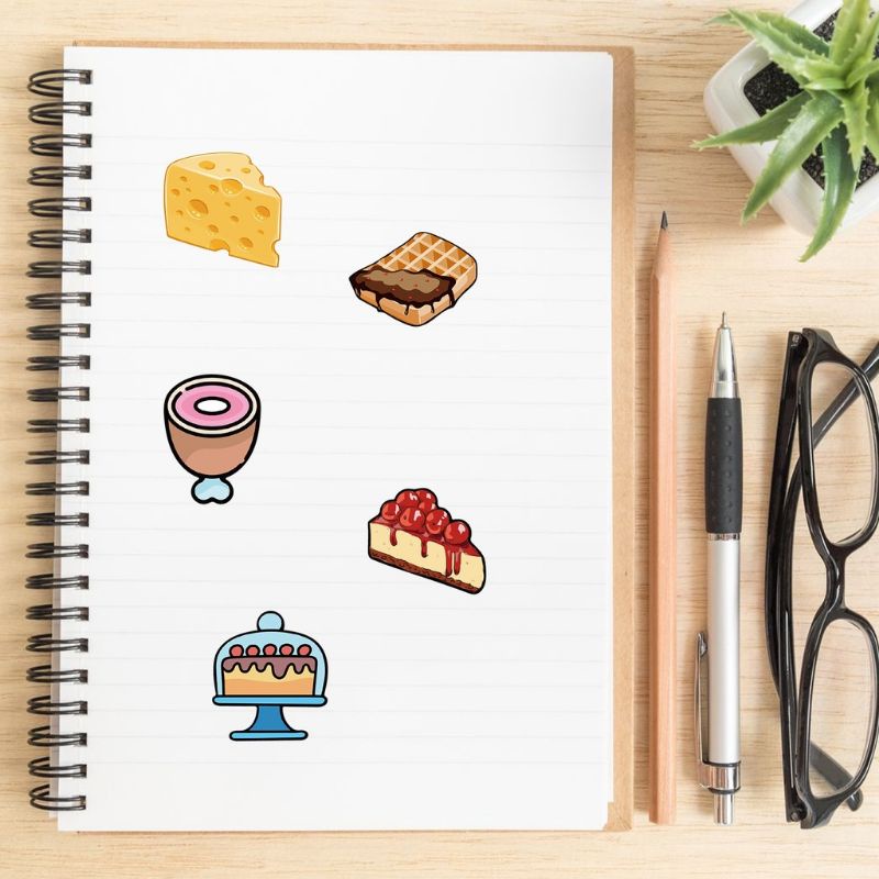 (5 Pcs) Stiker Fast Food / Stiker Burger / Stiker Makanan / Stiker Tempel / Stiker