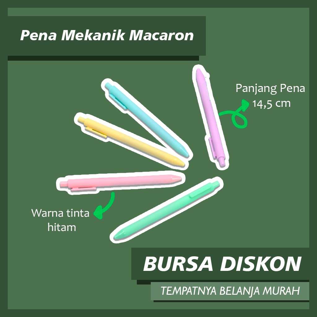 

Pulpen Cetek Macaron Pastel Pena Mekanik Pen Bolpen Gelpen