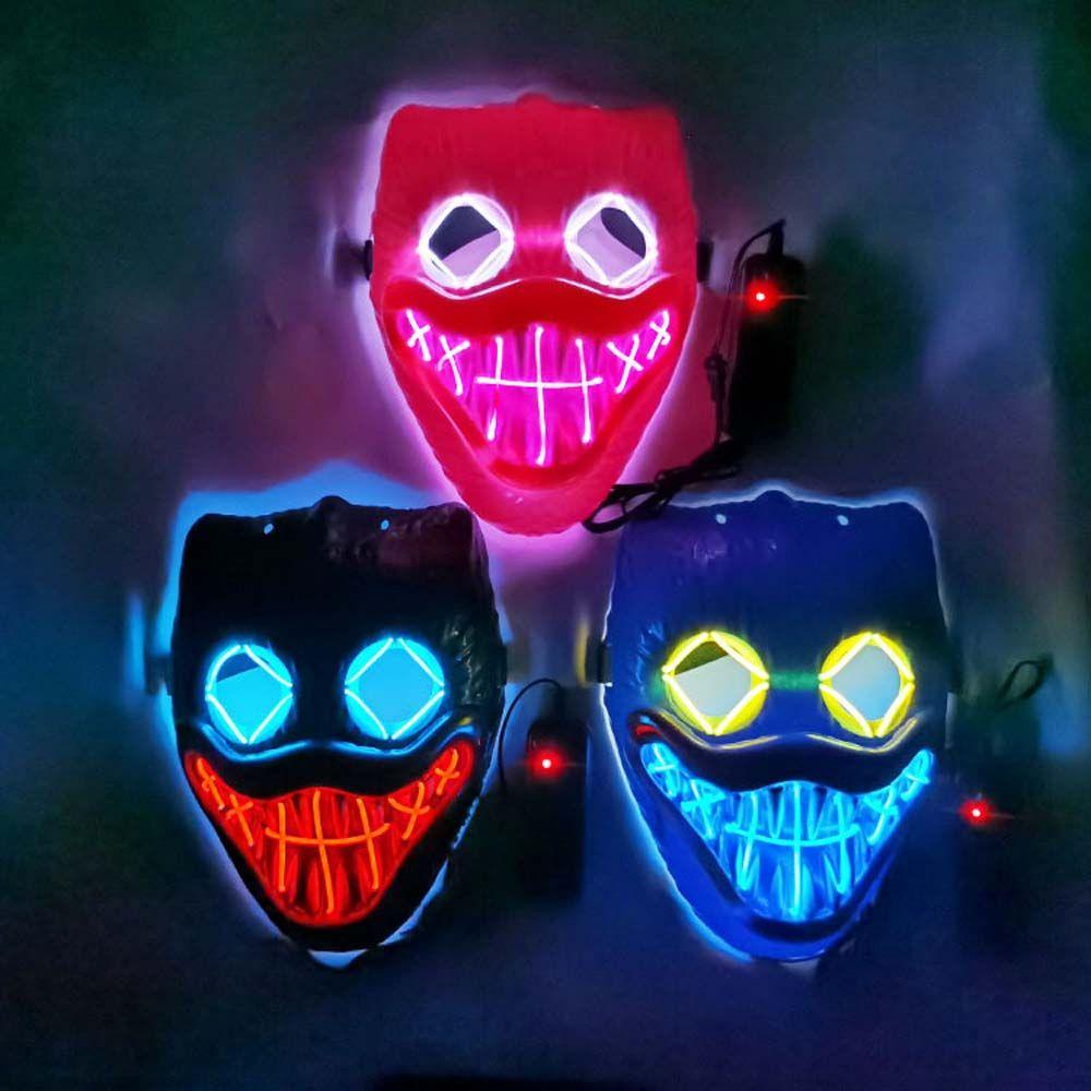 Lanfy Huggy Wuggy Mask Masquerade Party Pesta Dansa Lucu Party Props Party Mask Props Cosplay Mask Luminous Mask Game Pinggiran Topeng Penuh Wajah Topeng Halloween