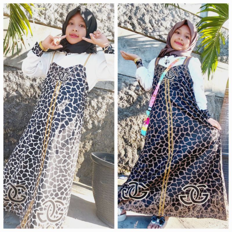 COD  NEW SHR KIDS ORI 100% SET JILBAB OVERALL BATU SCUBA MIX CREPE PREMIUM SYAHIRA
