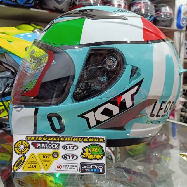 HELM FULLFACE KYT VENDETTA 2 LOCATELLI LEOPARD-FREE STIKER VISOR
