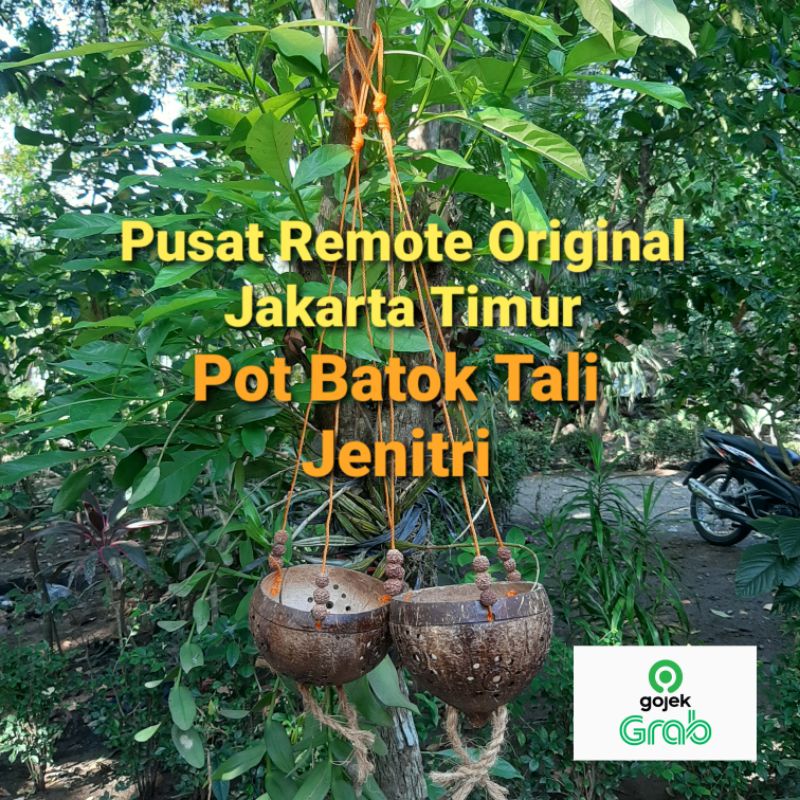 POT BUNGA BATOK KELAPA GANTUNG TALI TEMPURUNG KELAPA