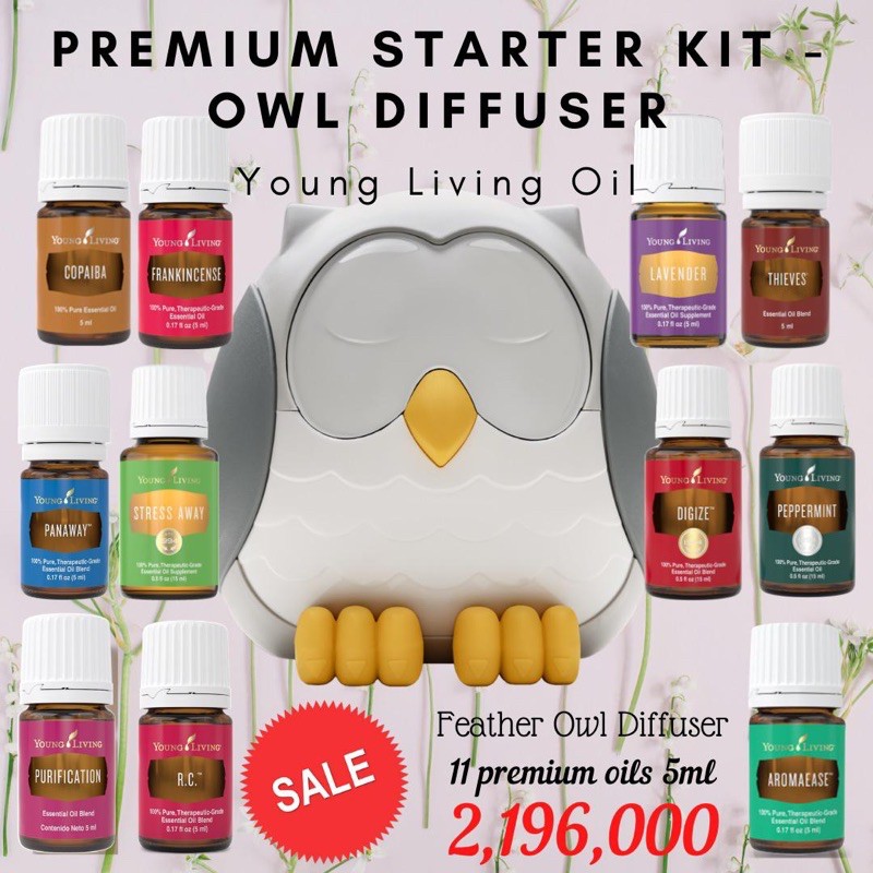 FEATER OWL DIFFUSER starter kit package bundling young living essential oil yl yleo