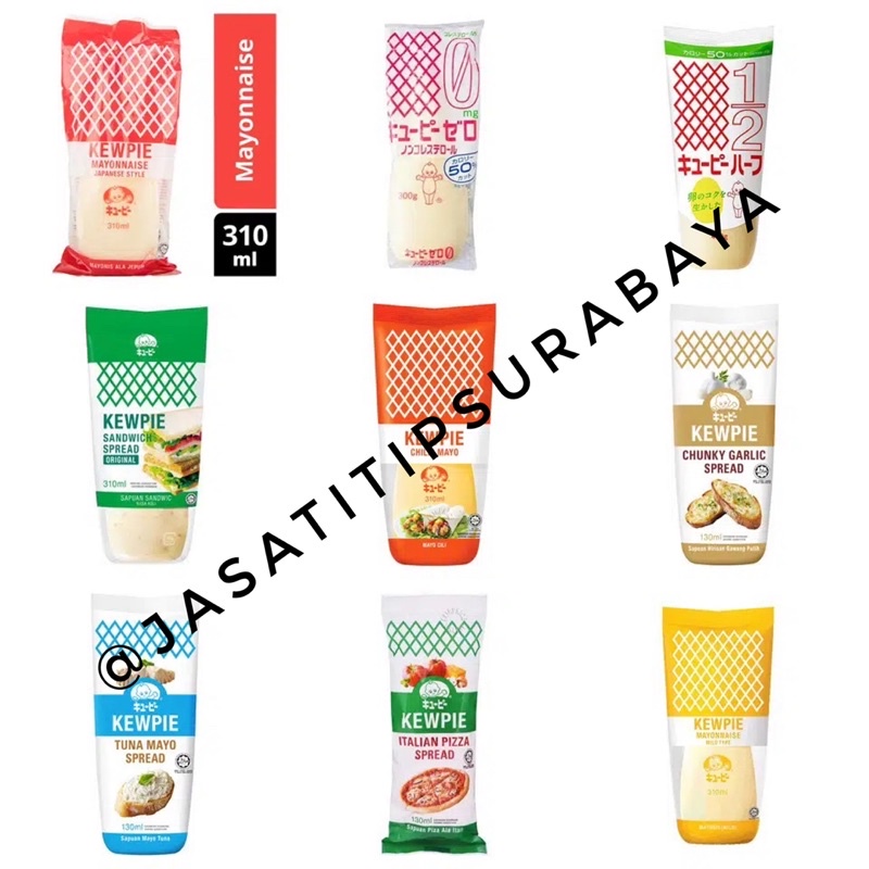 Jual KEWPIE Mayonnaise Original Half Mayonnaise Chili Chunky Garlic