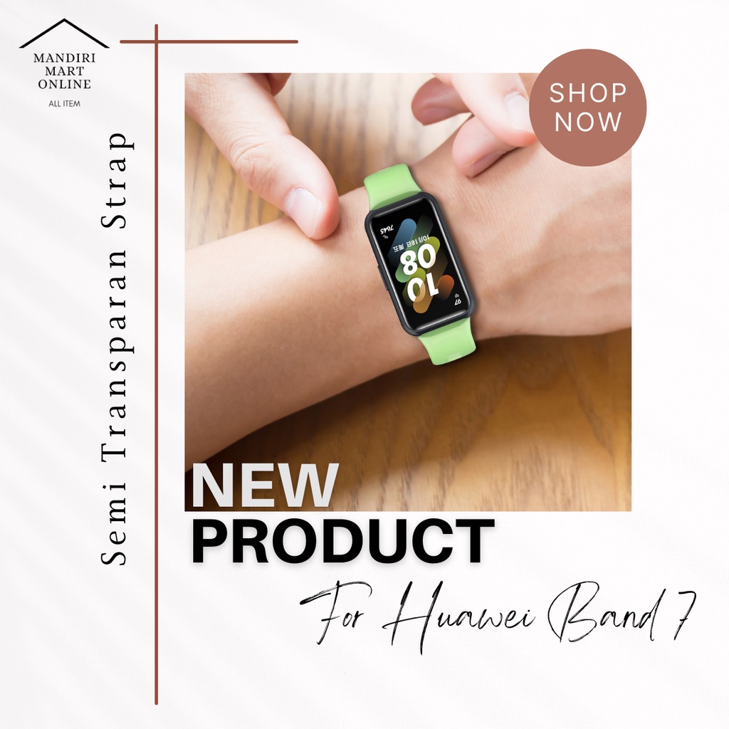 Strap Huawei Band 7 Transparan Tali Pengganti Huawei Band 7 Bahan Silicone Transparan