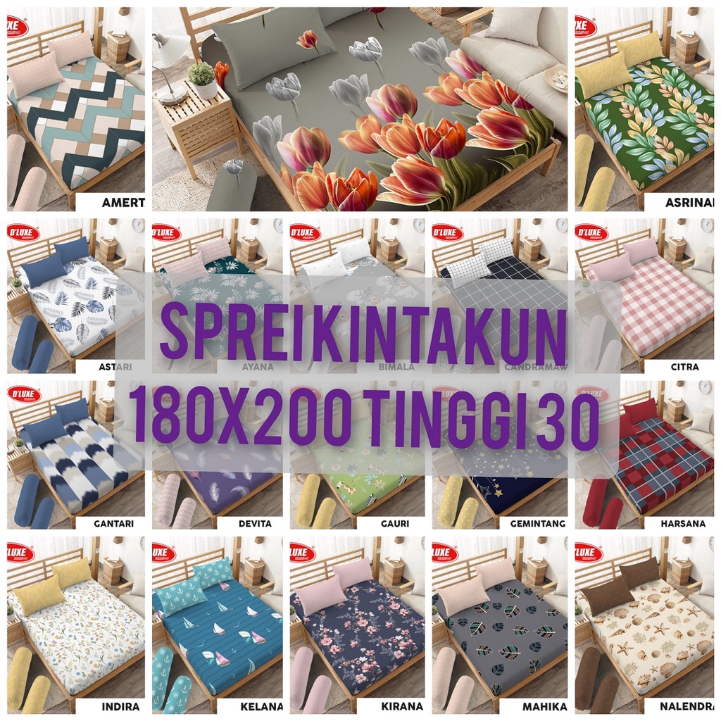 TINGGI 30 SPREI KINTAKUN UKURAN 180X200 TINGGI 30 / 180X200X30 TERBARU ORIGINAL