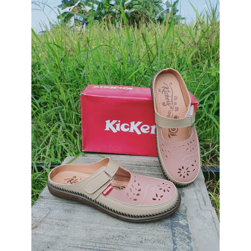Sandal slop kickers wanita kode kc-KC 12 cream salem