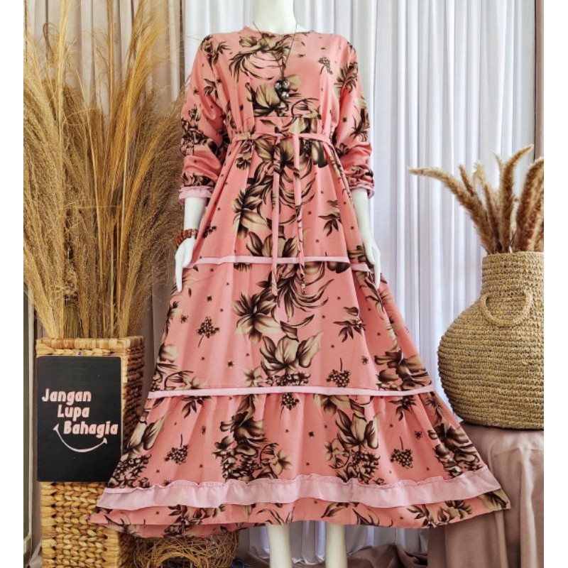 Gamis monalisa Klok Rempel Umpak TERBARU