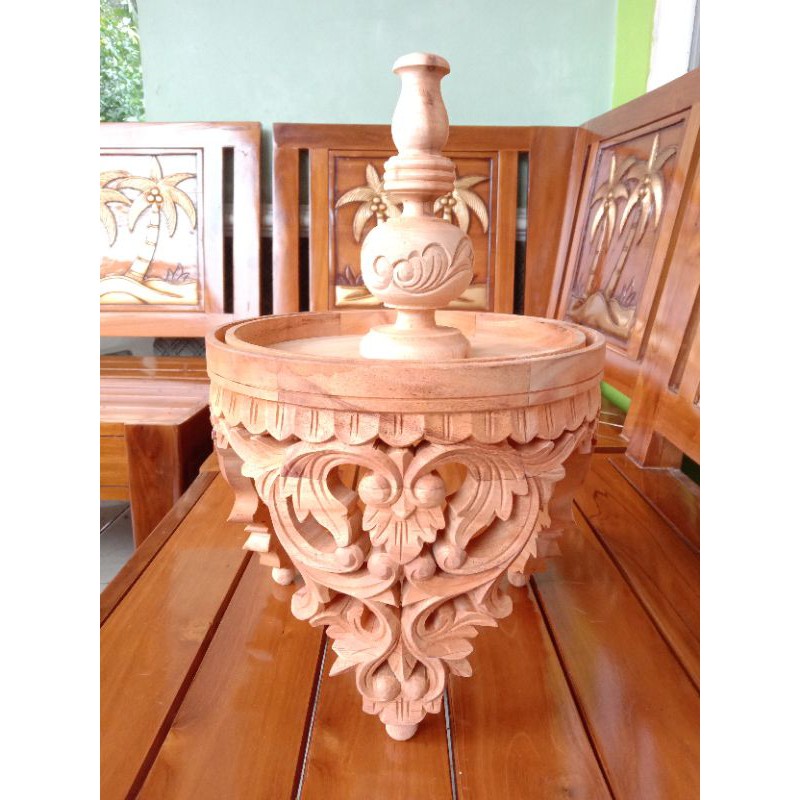 tebok pleci ukir kaki panjang mentahan