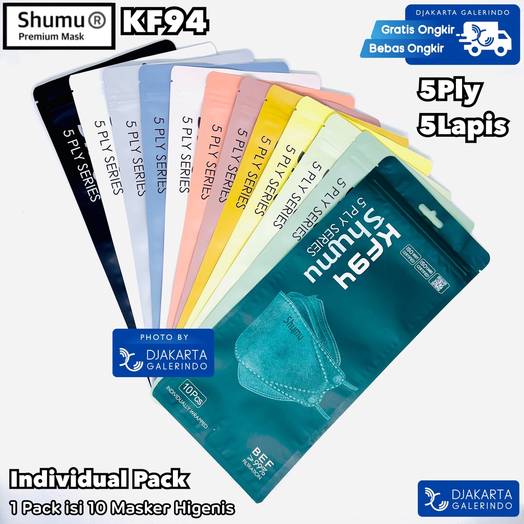 Masker SHUMU KF94 5Ply Individual Pack isi 10 Pcs