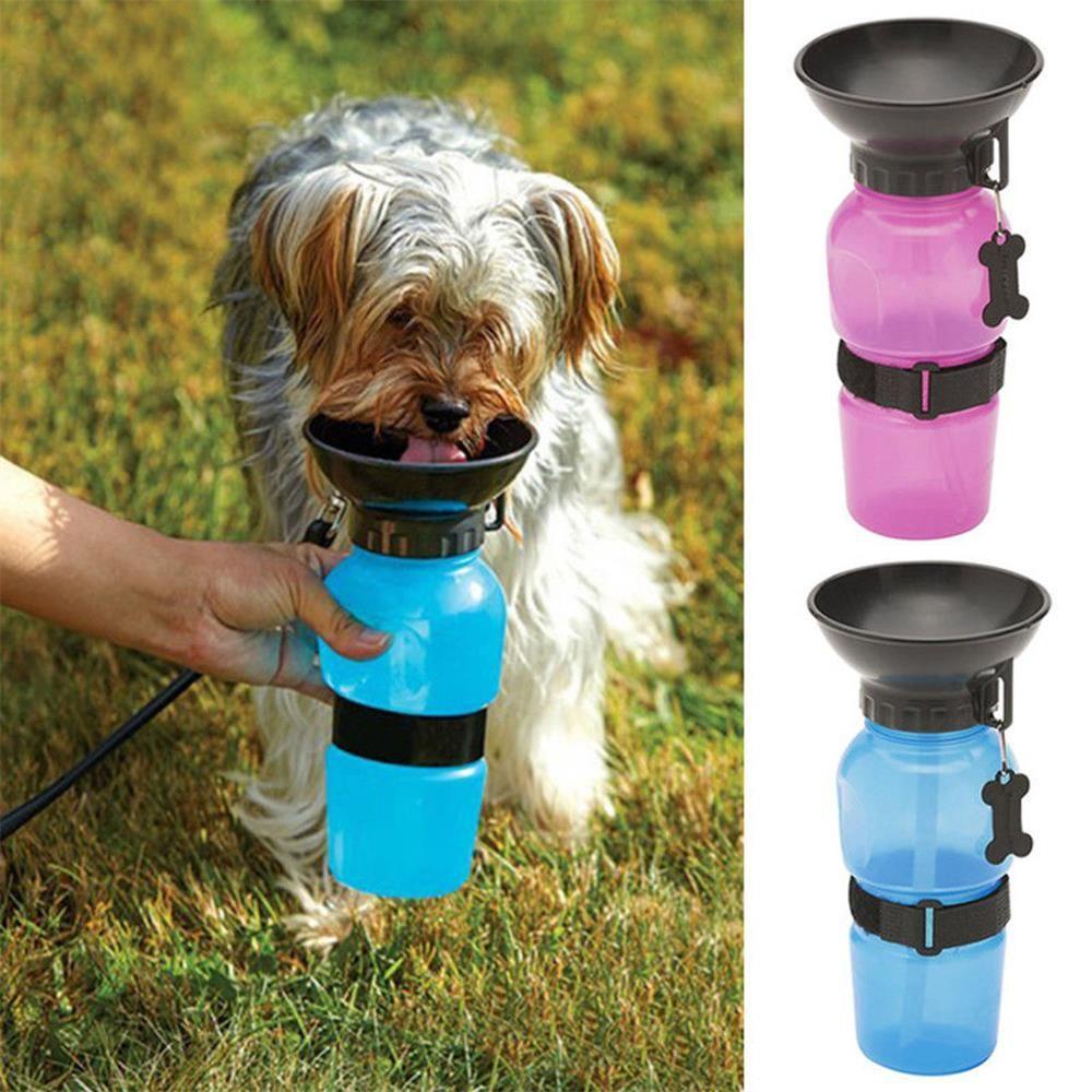 Solighter Dog Cat Pet Water Bottle Tempat Makan Air Feeder Bottle Mangkuk Minum Anjing Travel Plastik