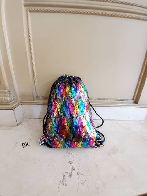 32005 REVERSE SEQUIN STRING BAG / TAS SERUT SEQUIN / TAS SERUT BLING BLINK IMPORT KOREA MURAH