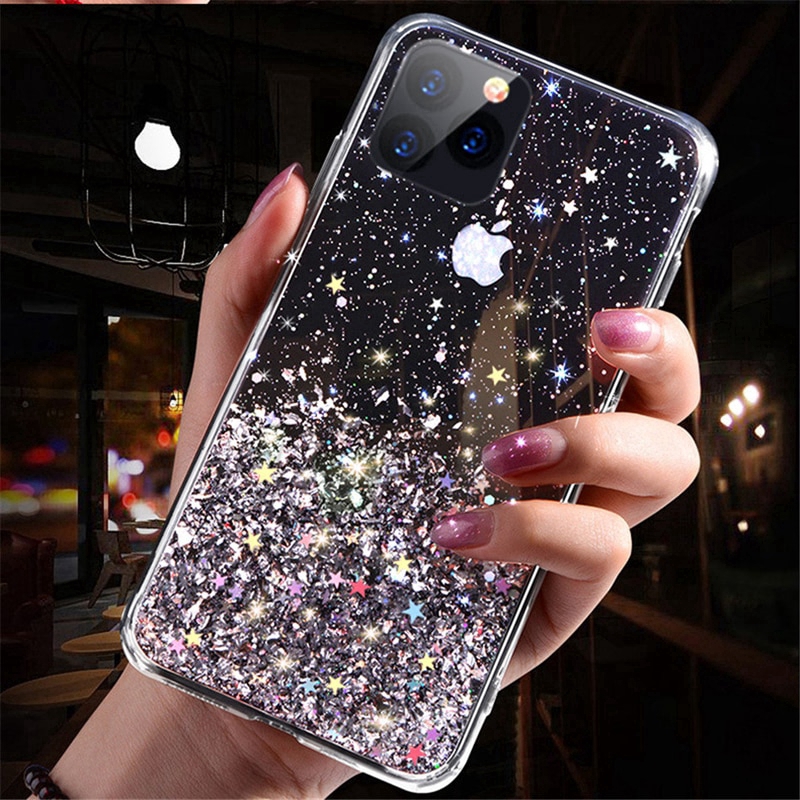Case Aksen Glitter Warna Gradasi Untuk Iphone 11 Pro Max X