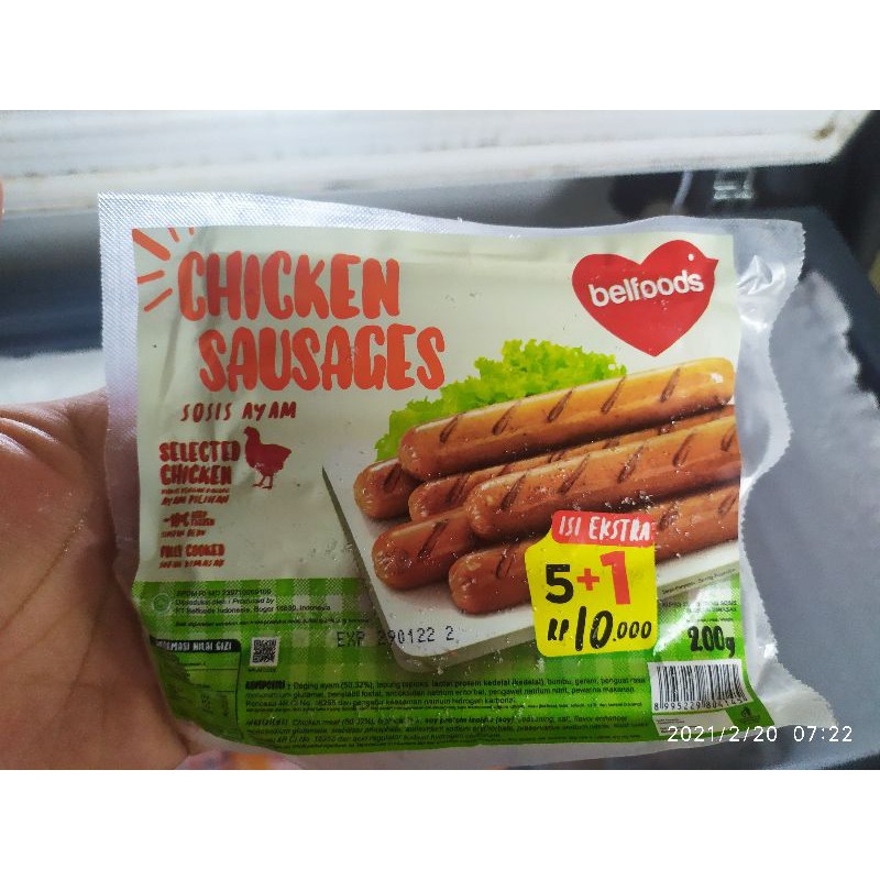 

BELLFOODS CHICKEN SAUSAGE 5+1 PCS