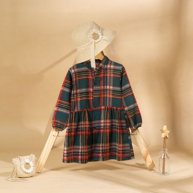 Vohara Dress Flanel anak 1-6 tahun Dress Anak Murah Tunik Anak Flanel