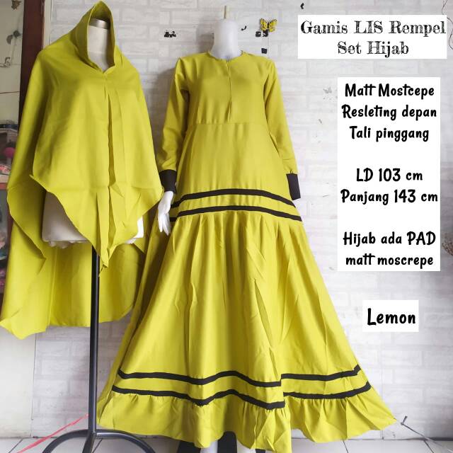 Gamis Canda Set Hijab matt moscrepe