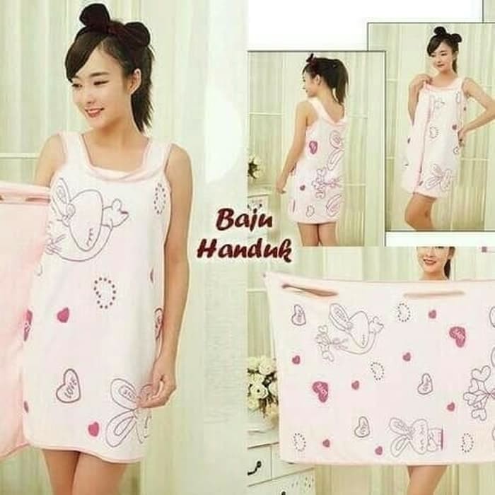 Handuk Baju Motif Lucu Model Kimono Wereable Towel Serbaguna Bahan Lembut