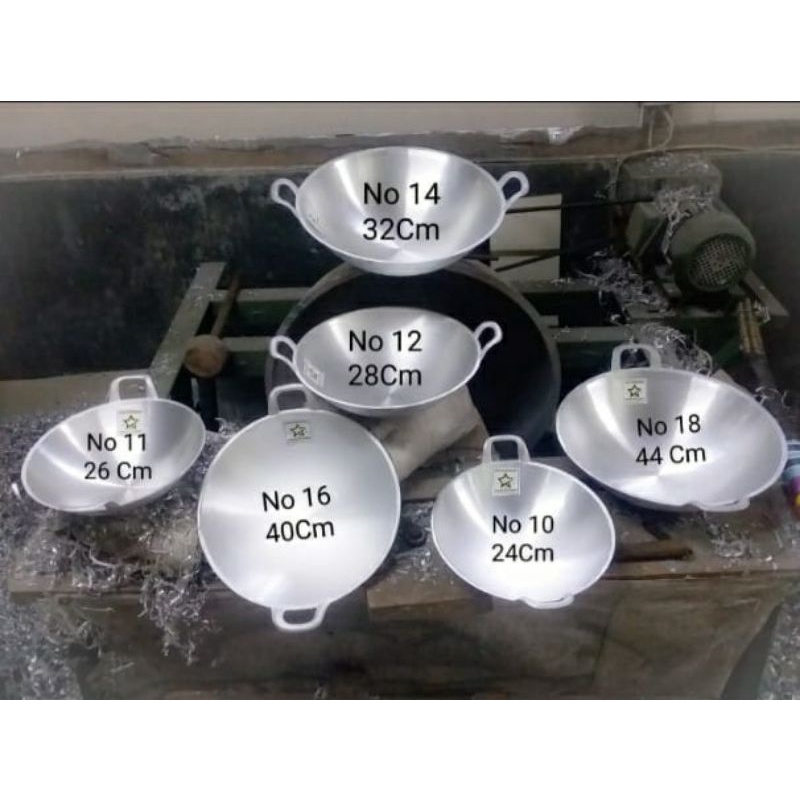 Wajan Kuali Penggorengan Alumunium No 10 - 20