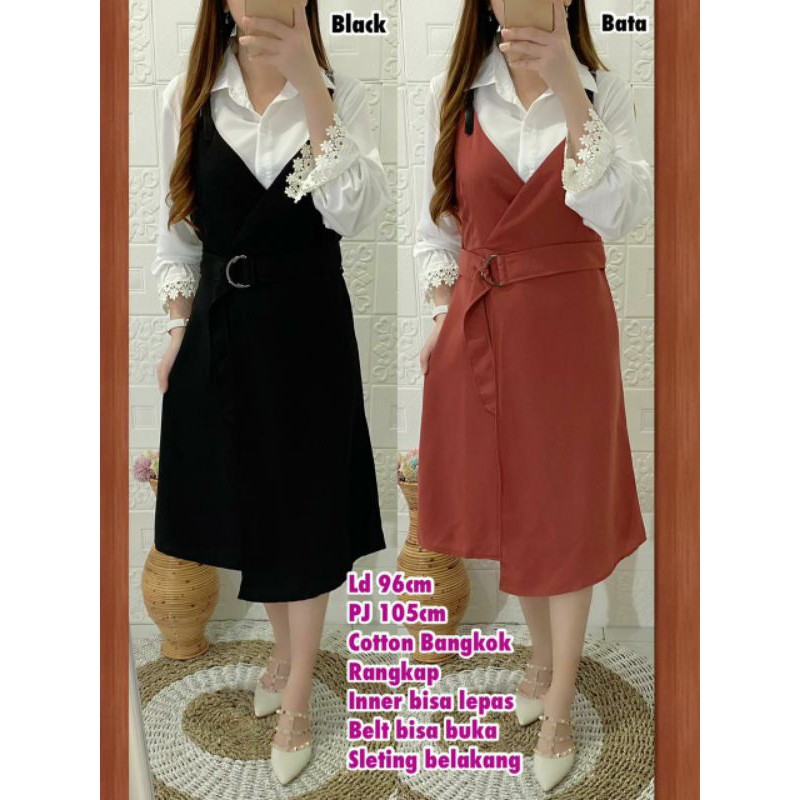DR435 Dress Rangkap Cotton Bangkok