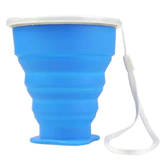 Gelas Lipat Silikon Foldable 200ml - GYBL559 - OMHZUGBL Blue