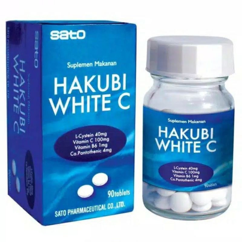 [BPOM] Original  Sato Hakubi White C Tablet Suplemen Pemutih Kulit- Isi 90 Tablet