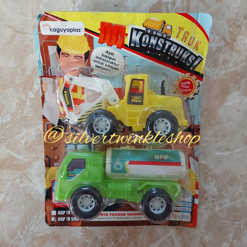 Mainan edukasi anak truk truck konstruksi kontruksi trek mobil mobilan bulldozer buldozer constructi