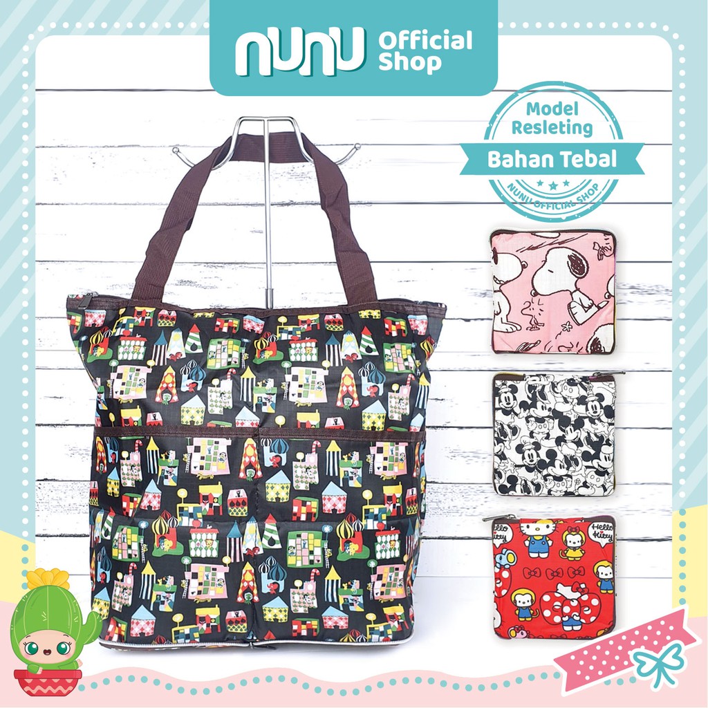 Tas Belanja Resleting / Tas Belanja Lipat / Shopping Bag Lipat / Tas