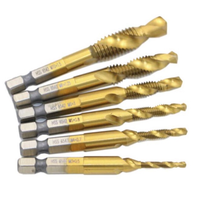 [BEST QUALITY] Mata Bor Ulir Drill Bit Countersink HSS M3-M10 6 PCS