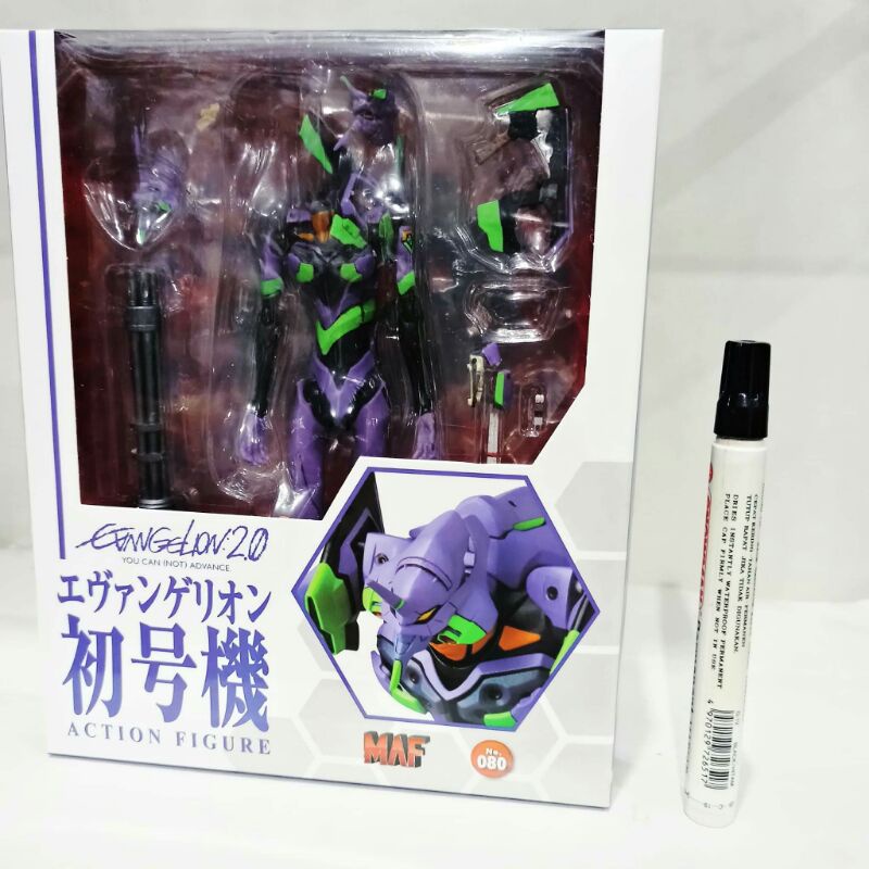 figure Revoltech Kaiyodoo Evangelion Evolution EVA-01 Finaltinggi sekitar 6 inchartikulasi detail re