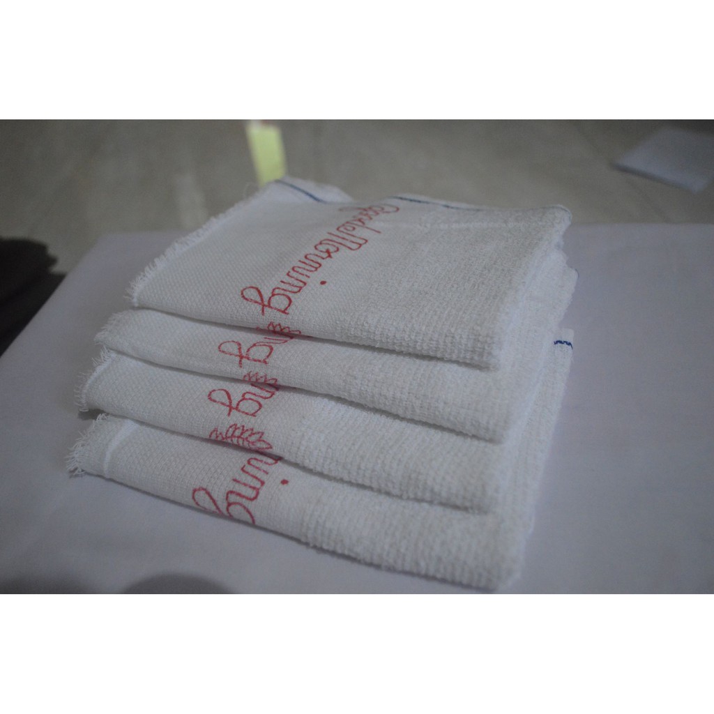 Handuk Good Morning / Handuk Kecil 30x70 cm / Handuk Leher / Handuk Salon Putih