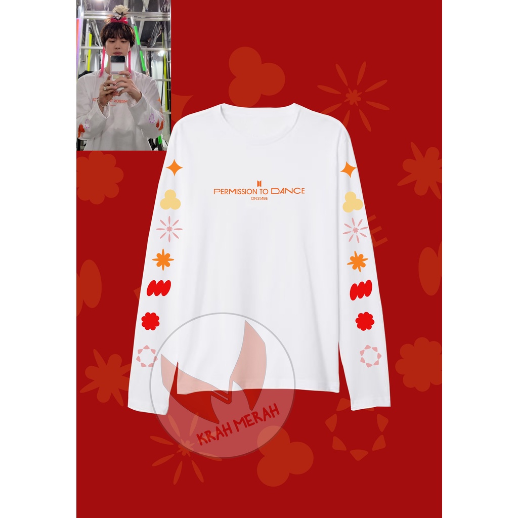 kaos bts jin permission to dance konser L.A Lengan panjang sablon plastisol