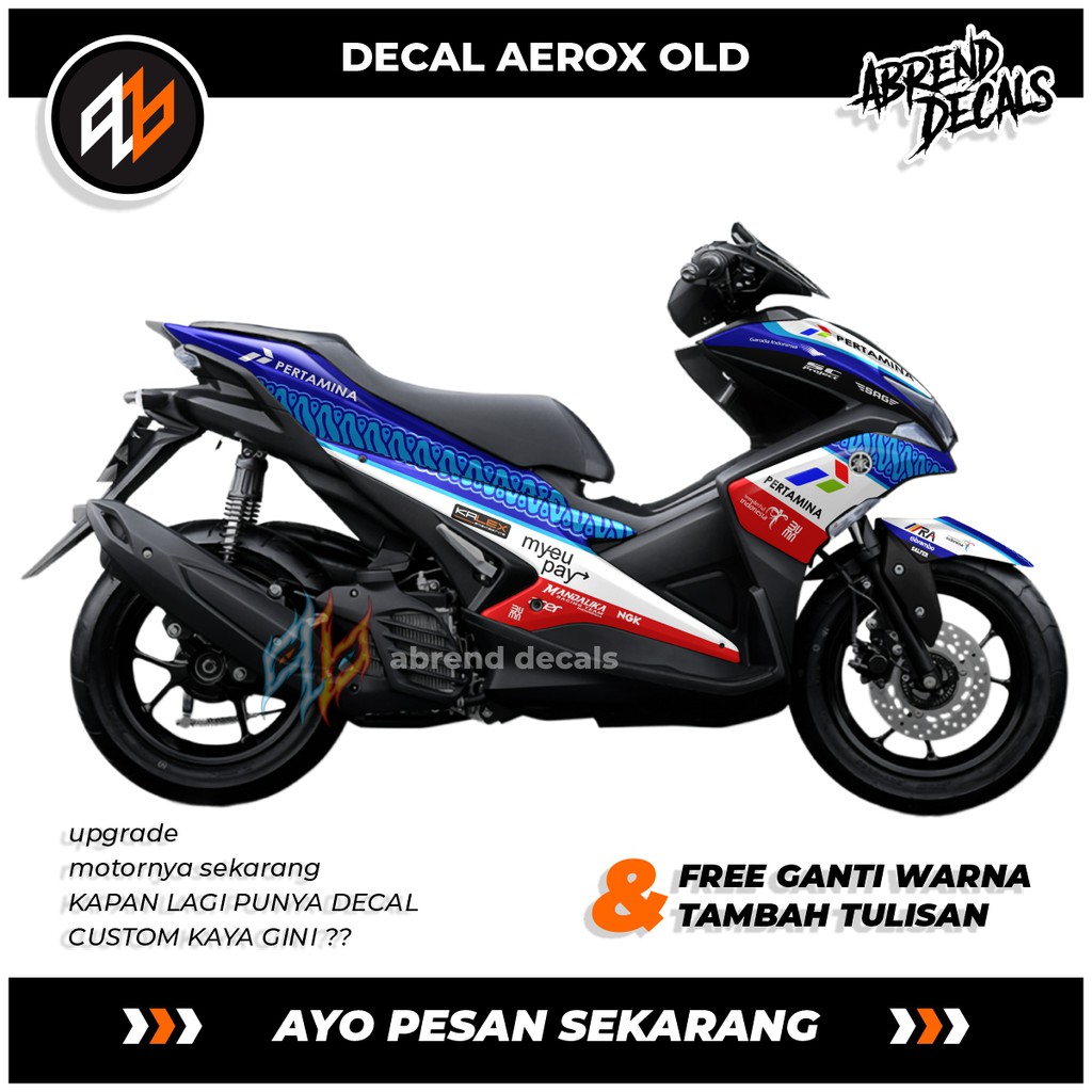 STICKER MOTOR AEROX OLD 155 MANDALIKA / STOCK DECAL AEROX 155 FULLBODY / STIKER VARIASI AEROX CUSTOM