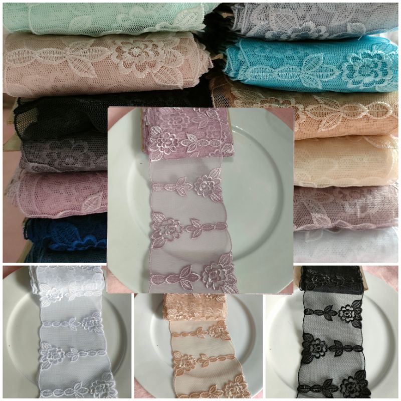 renda tile lebar 9cm-10.5cm harga per 50cm