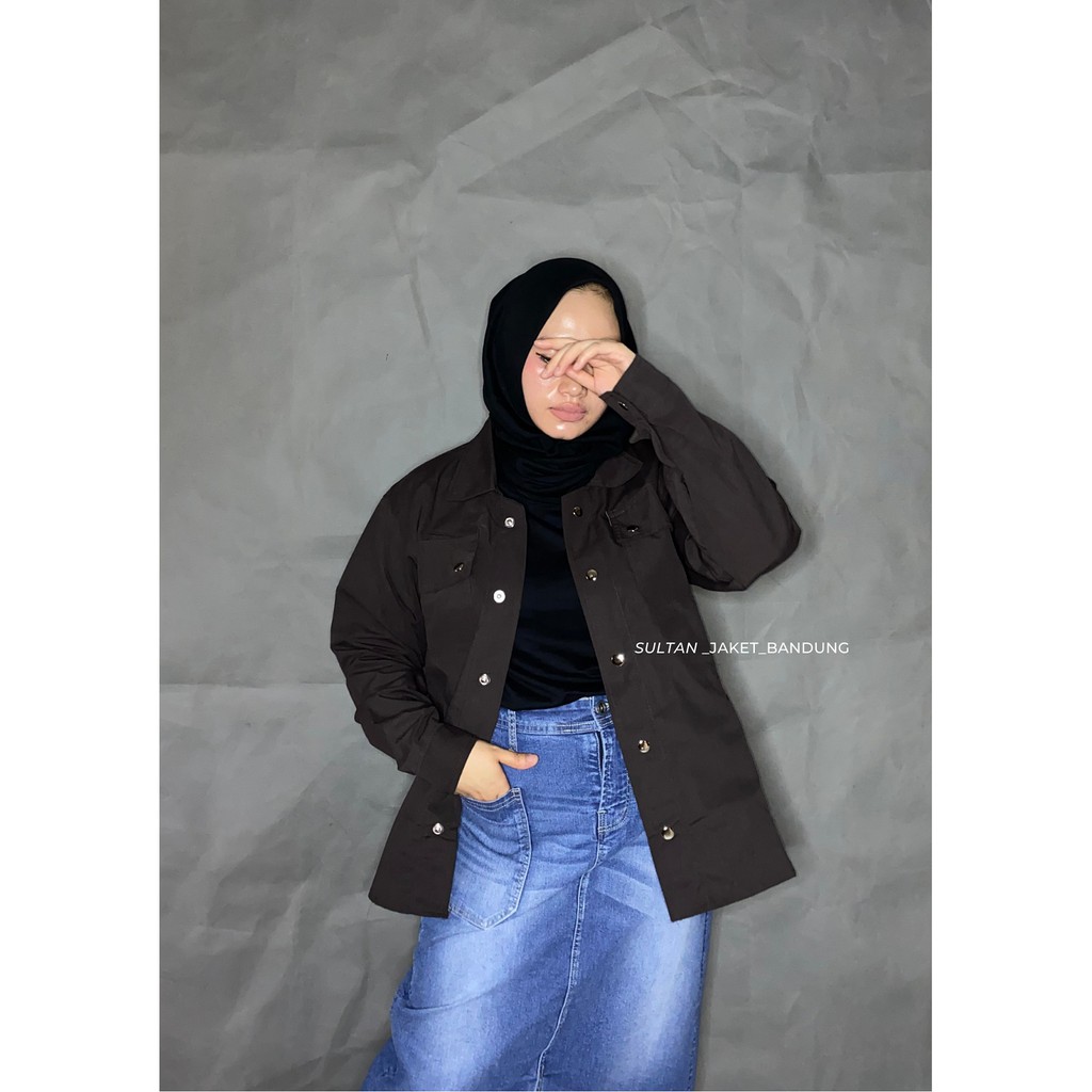 Jaket Semi Parka || Trucker Jacket || Size M - XXL-COKLAT