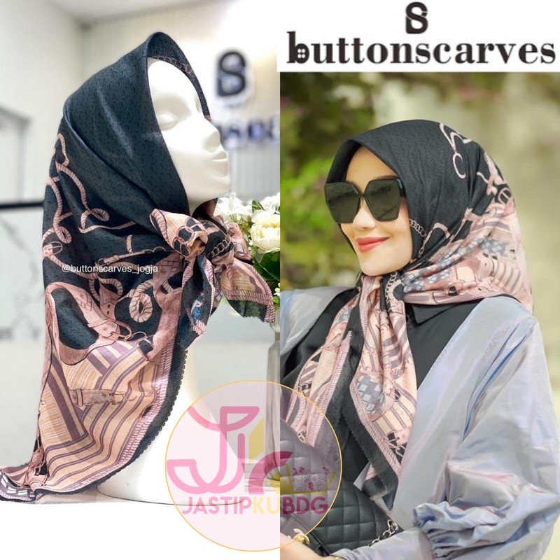 BUTTONSCARVES CHAIN 2 NERA NAVY HIBISCUS