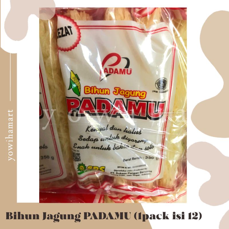 

Bihun Jagung PADAMU 350gr/pc - 1 Pack isi 12pcs (Tidak Melayani Ecer)