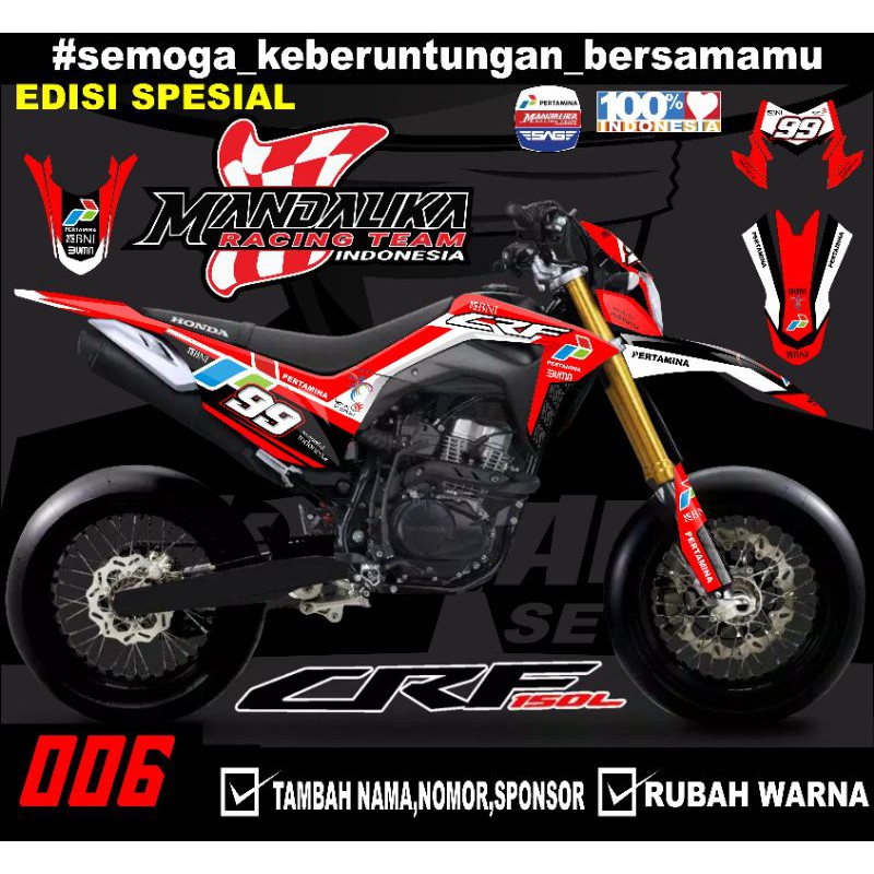 Sticker stiker decal CRF 150 L- (006) mandalika racing team (MRT) CRF 006 Trail Supermoto minimalis