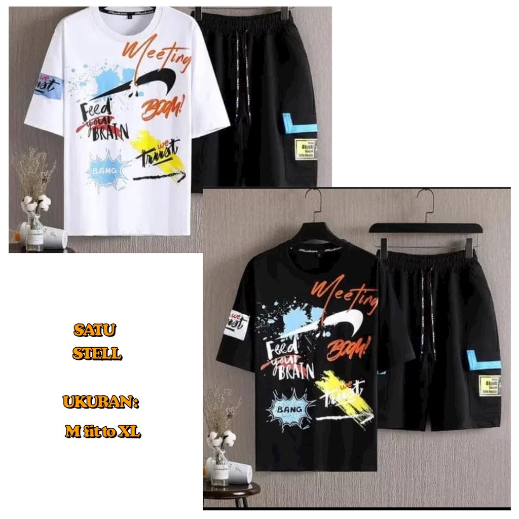 ALIPIO FASHION - SETELAN TRUST / fashion pria / satu set / atasan / celana pendek / terbaru