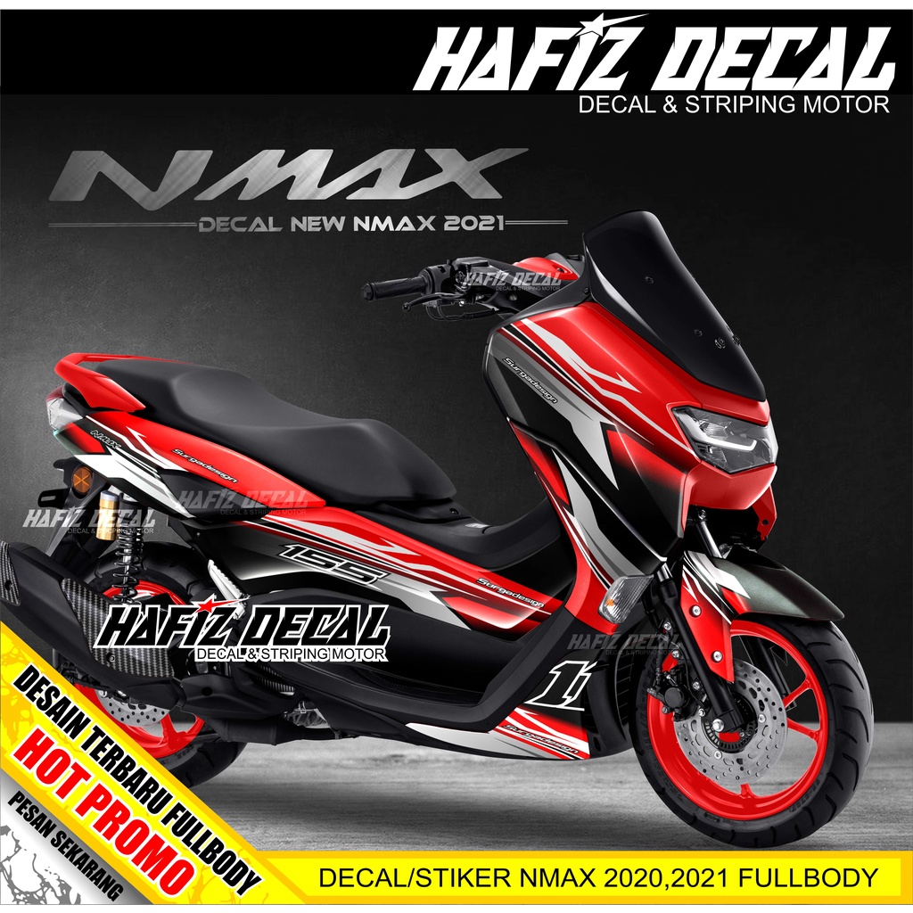 DECAL NMAX MERAH DOFF, DECAL NMAX MERAH DOP, STIKER NMAX MERAH DOFF, DECAL NMAX 2020, DECAL NMAX