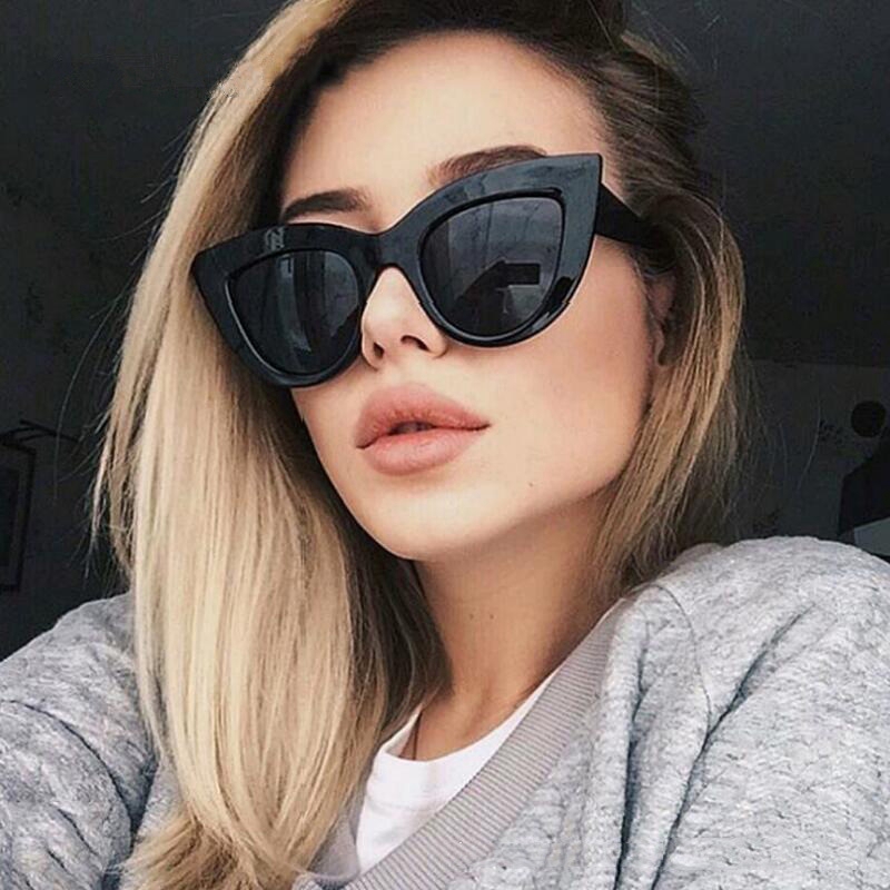 European and American retro cat eye trend personality fashion men and women sunglasses