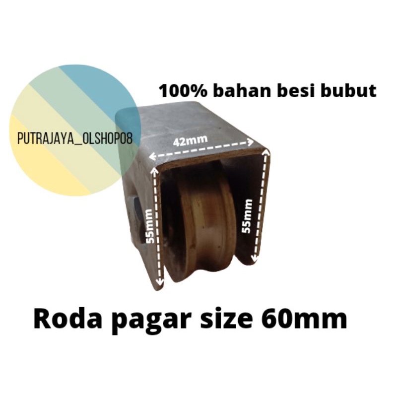 roda pagar besi 6cm roda pintu gerbang 6cm