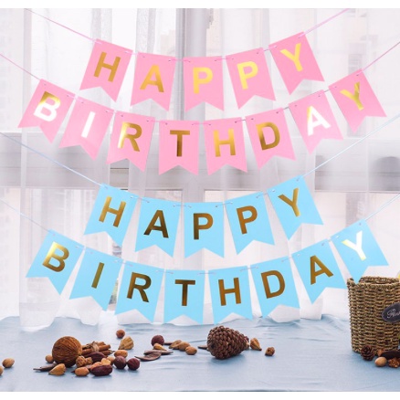 Bunting Flag Happy Birthday / Flag banner Happy Birthday / Tulisan dinding Happy Birthday