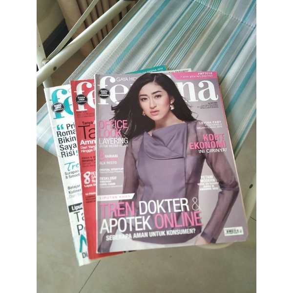 Bundle 3 Majalah Femina 2016 Preloved bekas second/ Majalah gaya hidup lifestyle wanita