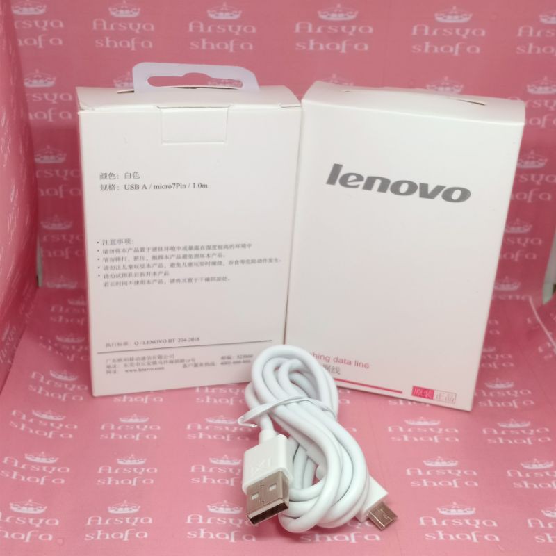 Kabel Data USB Lenovo A1000 A6000 A7000 K4 Note Putih Micro USB 2A Cable Data USB Charger