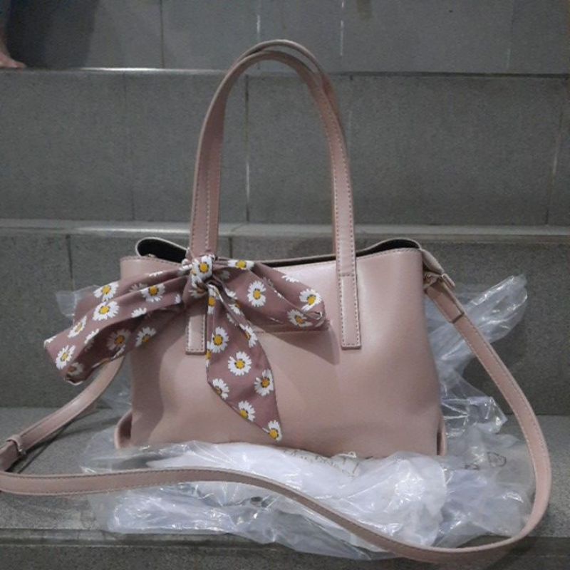 urban n co sling bag/tas urban n co/pink bag ribbon