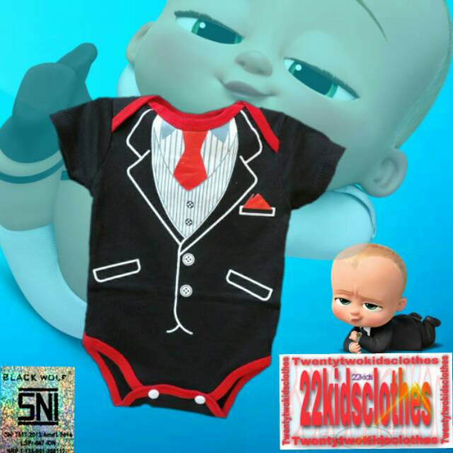 Baby Jumper TUXEDO | BOSS BABY | J9 | Baju Bayi | Jumper Bayi | Jas Dasi |