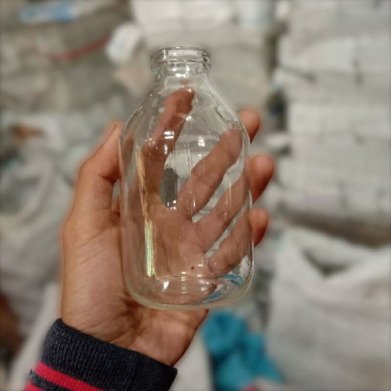 Botol kaca 250ml, Botol Kaca Bening, Botol Asi 250ml, tanpa tutup