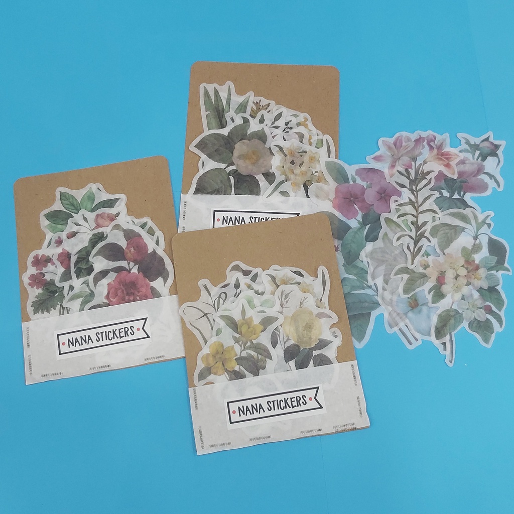 

20 Pcs Botanical Sticker Pack Untuk Jurnal Journal Bujo Scrapbook Stiker