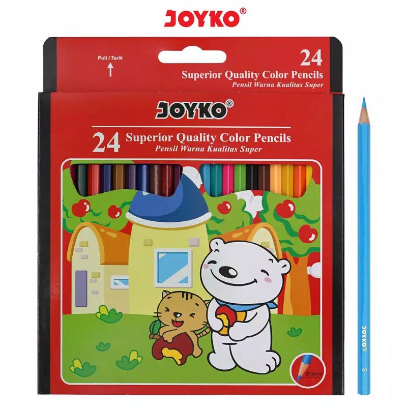 PENSIL WARNA JOYKO 24 WARNA Pensil Warna Joyko Superior Quality Color Pencils Hexagonal Grip PB